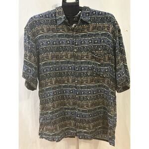 Pierre Cardin 100% Rayon Patterned Shirt Men's size L